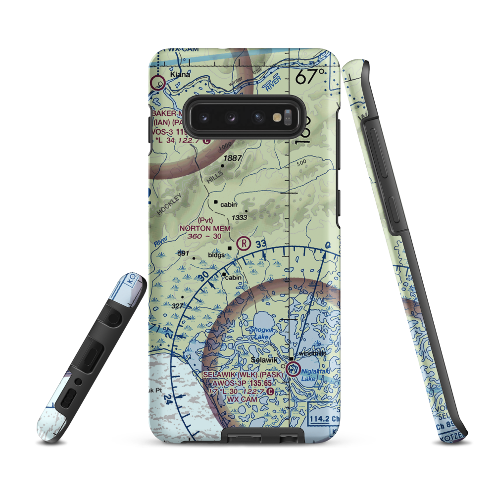 Roland Norton Memorial Airstrip (8AK3) VFR Sectional Samsung Phone Case Samsung Galaxy S10e model shown