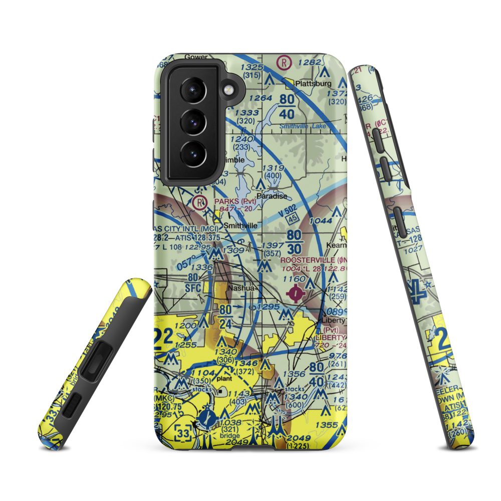 Rollert Farm Airport (29MO) VFR Sectional Samsung Phone Case Samsung Galaxy S21 FE model shown