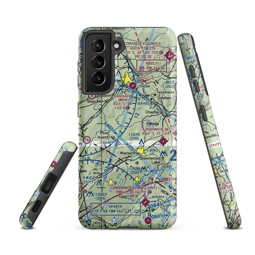 Rolling Hills Airport (5NY7) VFR Sectional Samsung Phone Case Samsung Galaxy S21 FE model shown