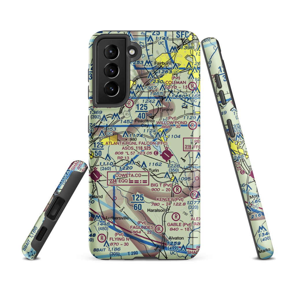 Rolling Meadows Airfield (29GA) VFR Sectional Samsung Phone Case Samsung Galaxy S21 Ultra model shown