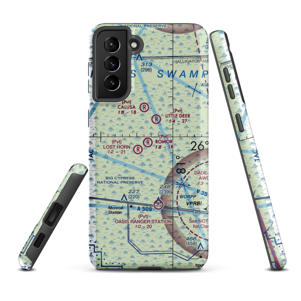 Romor Ranch Airport (FA74) VFR Sectional Samsung Phone Case Samsung Galaxy S21 Plus model shown
