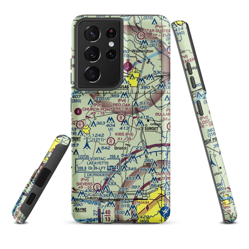 Ron Airport (5LA9) VFR Sectional Samsung Phone Case Samsung Galaxy S21 Plus model shown