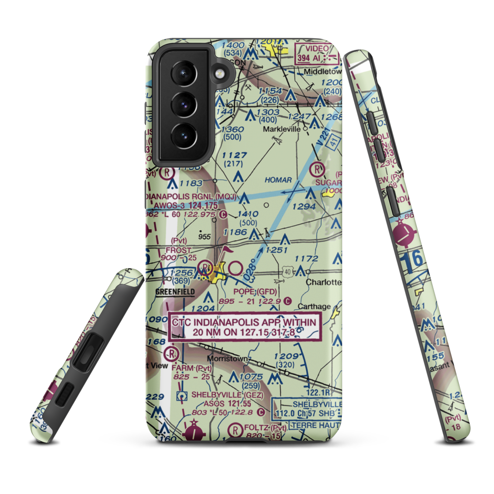 Ronnie Cole Airstrip (US-0319) VFR Sectional Samsung Phone Case Samsung Galaxy S21 FE model shown