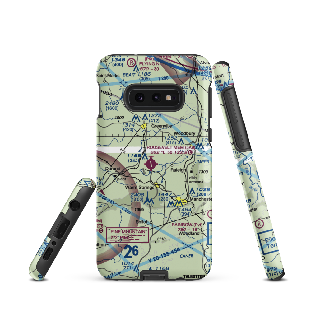 Roosevelt Memorial Airport (5A9) VFR Sectional Samsung Phone Case Samsung Galaxy S10 Plus model shown