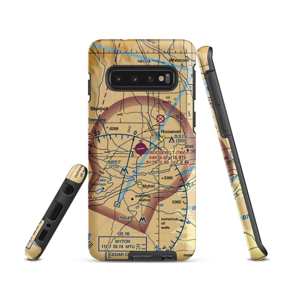 Roosevelt Municipal Airport (74V) VFR Sectional Samsung Phone Case Samsung Galaxy S10 model shown