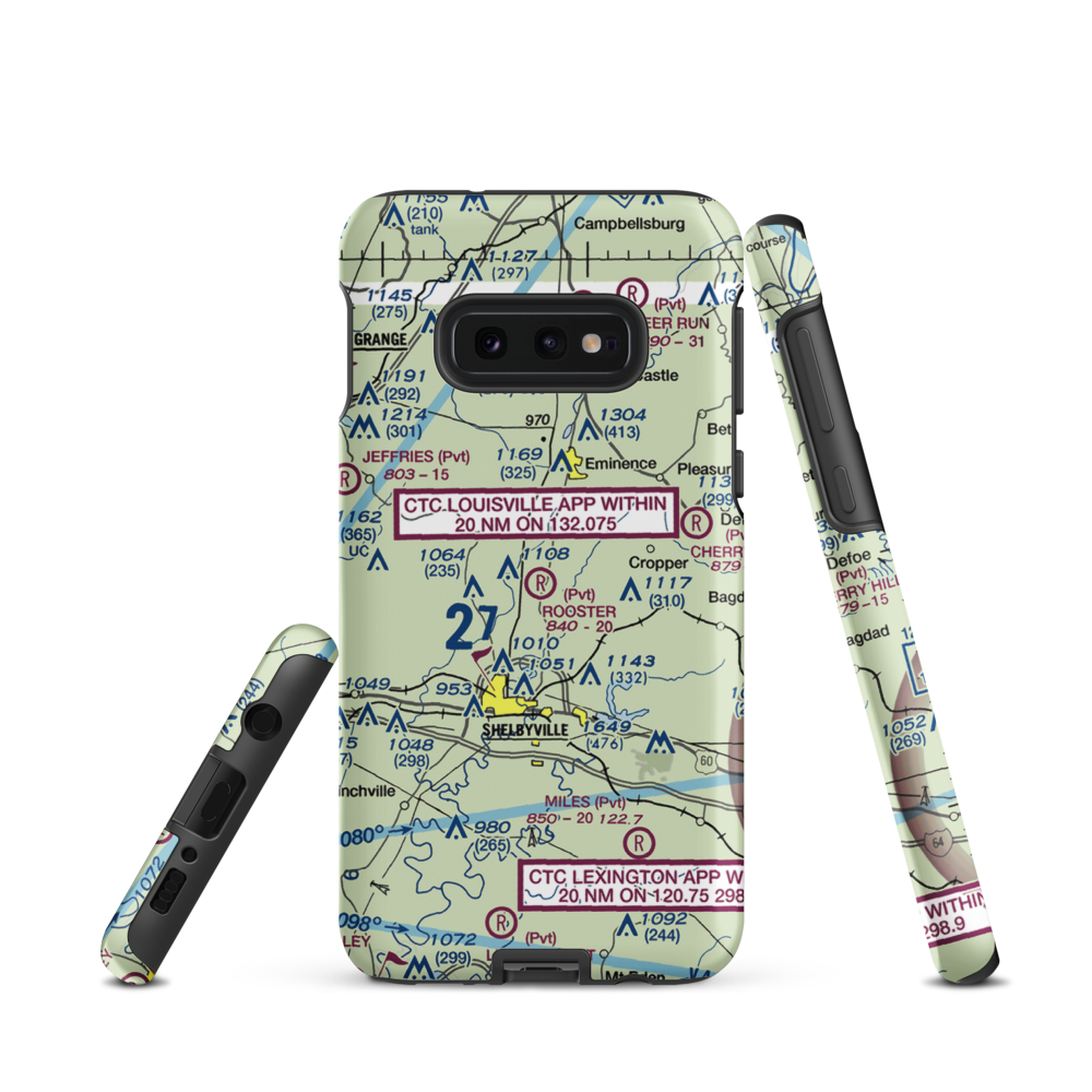 Rooster Field (40KY) VFR Sectional Samsung Phone Case Samsung Galaxy S10e model shown