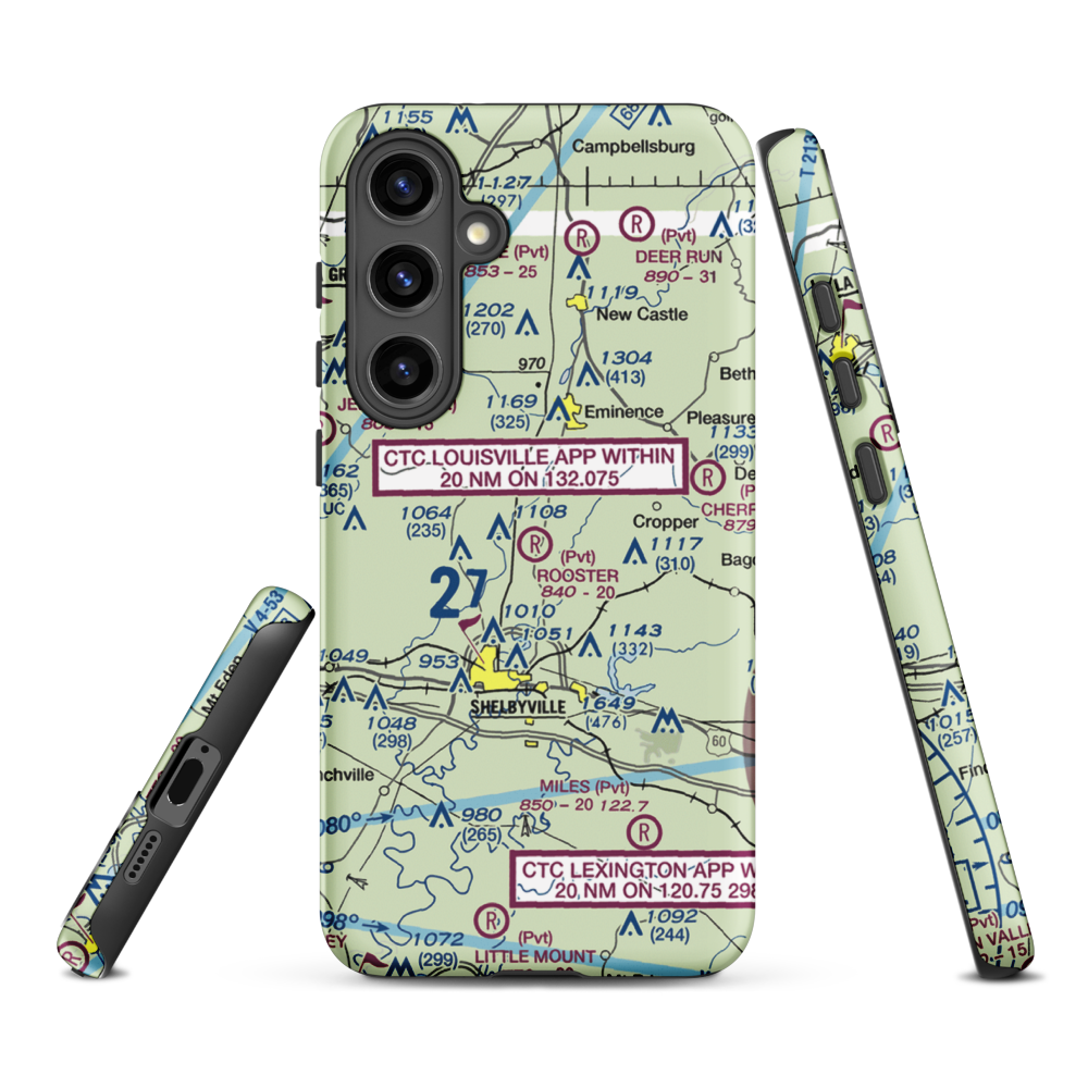 Rooster Field (40KY) VFR Sectional Samsung Phone Case Samsung Galaxy S24 Plus model shown