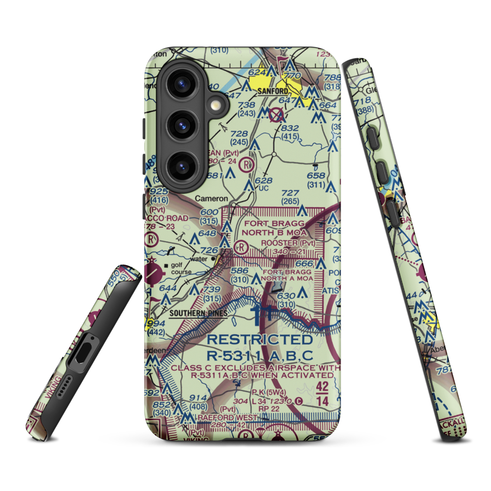 Rooster Field (84NC) VFR Sectional Samsung Phone Case Samsung Galaxy S24 Plus model shown