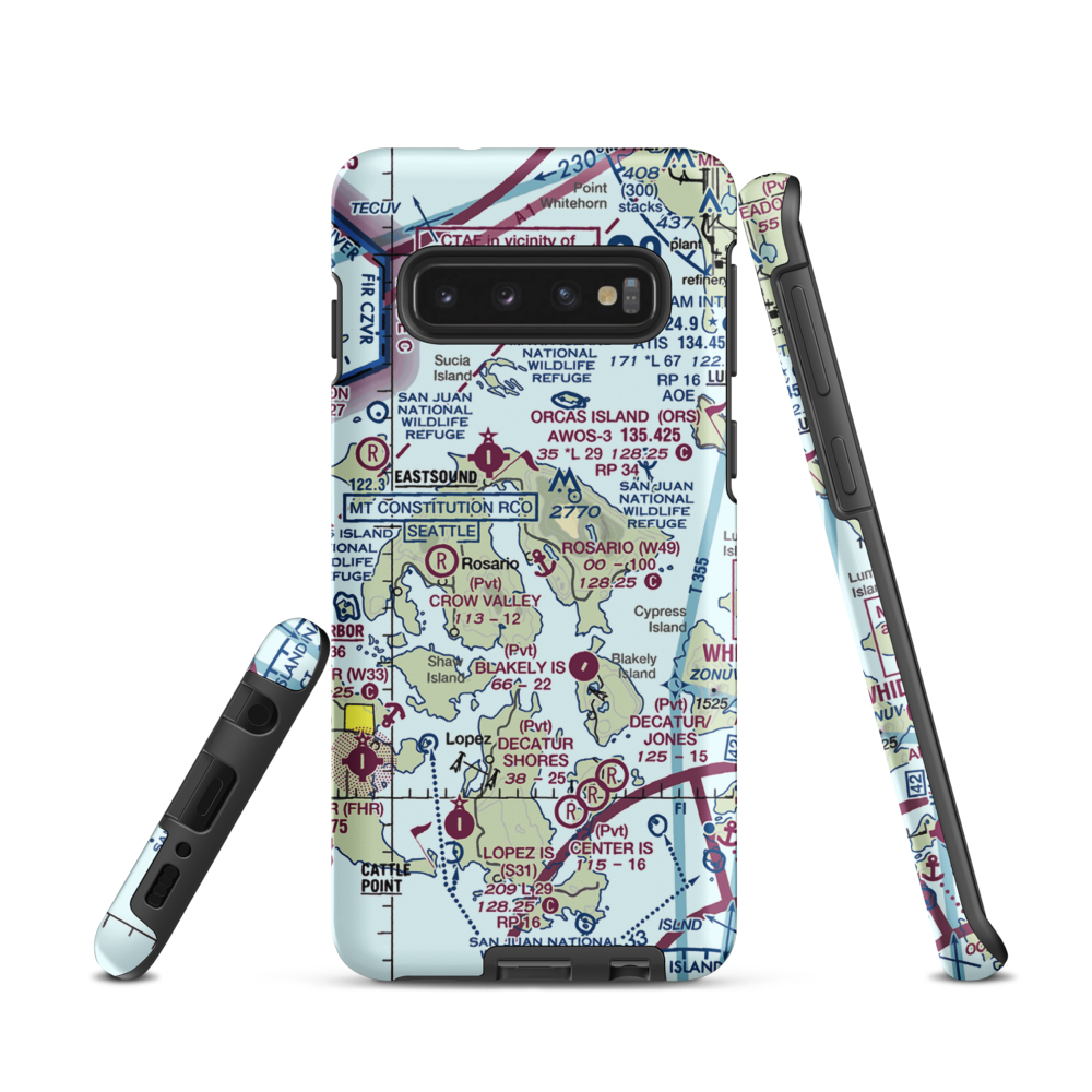 Rosario Seaplane Base (W49) VFR Sectional Samsung Phone Case Samsung Galaxy S10 model shown