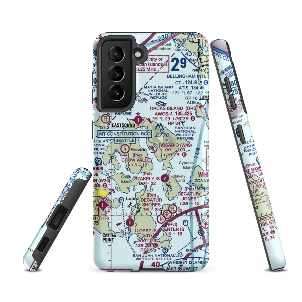 Rosario Seaplane Base (W49) VFR Sectional Samsung Phone Case Samsung Galaxy S21 FE model shown