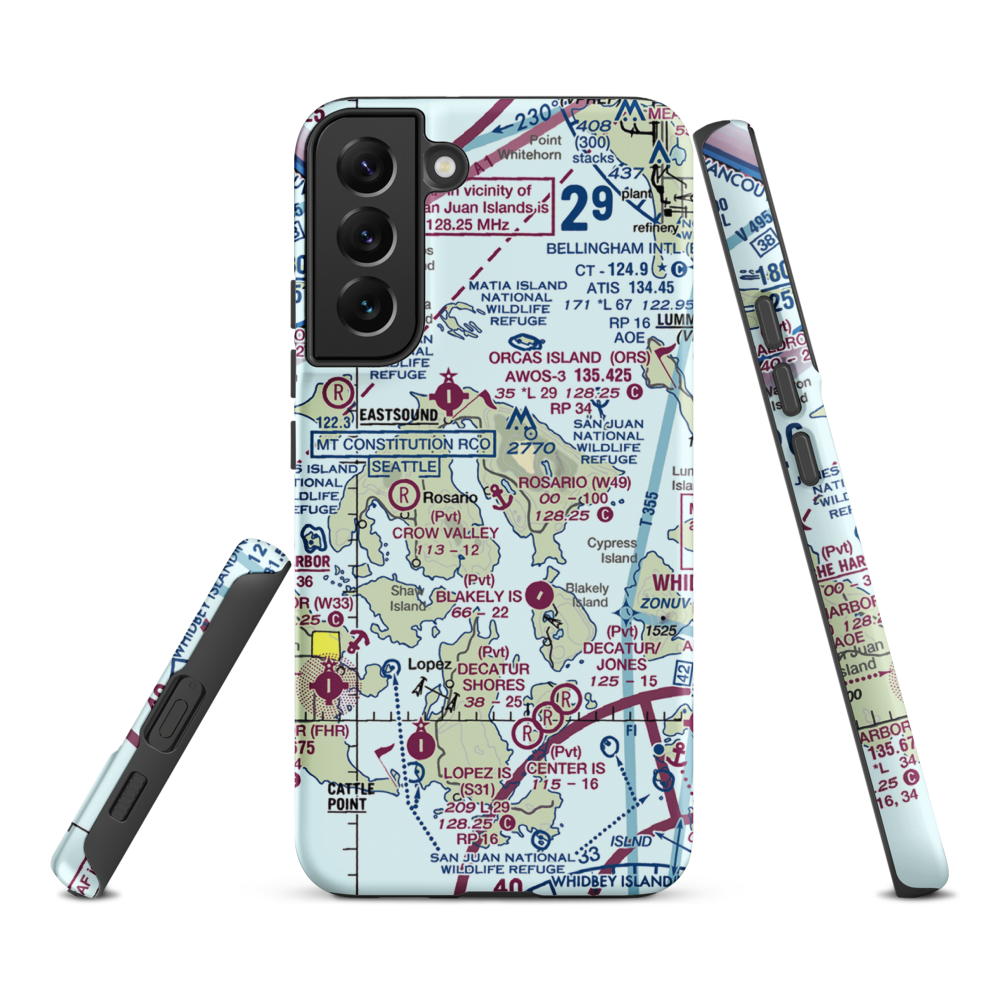 Rosario Seaplane Base (W49) VFR Sectional Samsung Phone Case Samsung Galaxy S22 Plus model shown