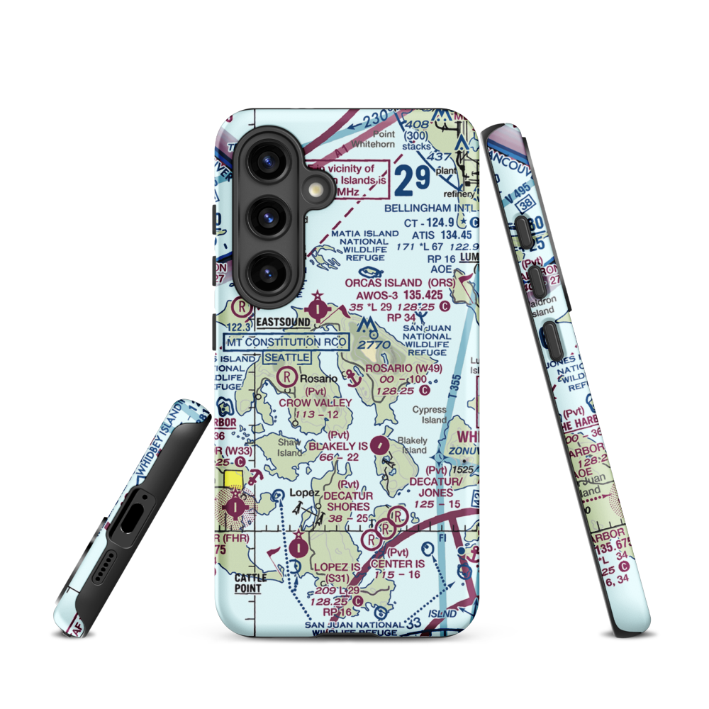 Rosario Seaplane Base (W49) VFR Sectional Samsung Phone Case Samsung Galaxy S24 model shown