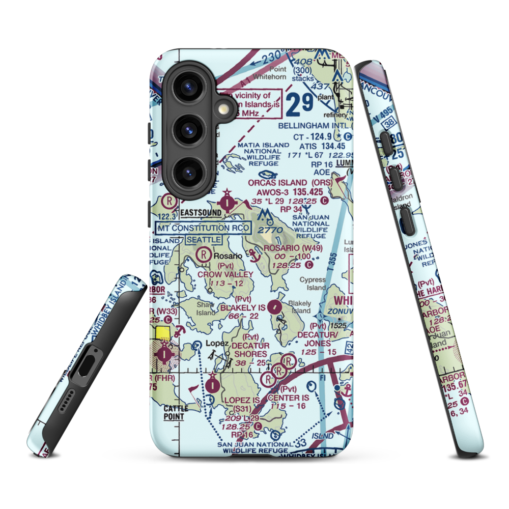 Rosario Seaplane Base (W49) VFR Sectional Samsung Phone Case Samsung Galaxy S24 Plus model shown