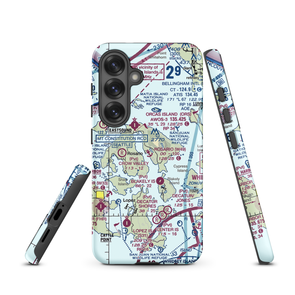 Rosario Seaplane Base (W49) VFR Sectional Samsung Phone Case Samsung Galaxy S25 model shown