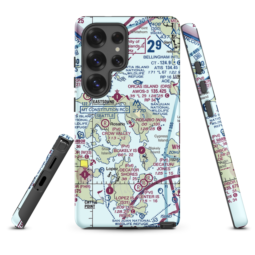 Rosario Seaplane Base (W49) VFR Sectional Samsung Phone Case Samsung Galaxy S25 Ultra model shown