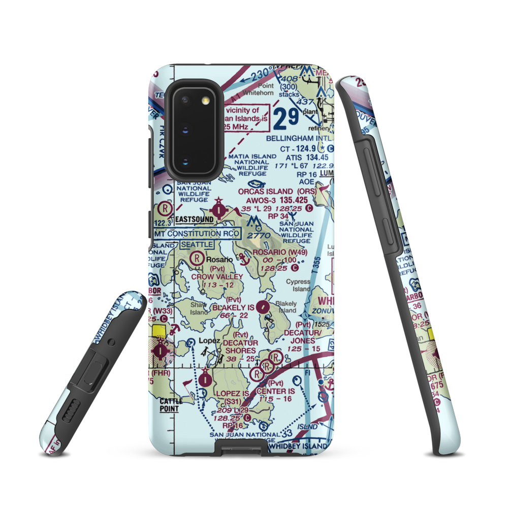 Rosario Seaplane Base (W49) VFR Sectional Samsung Phone Case Samsung Galaxy S20 model shown