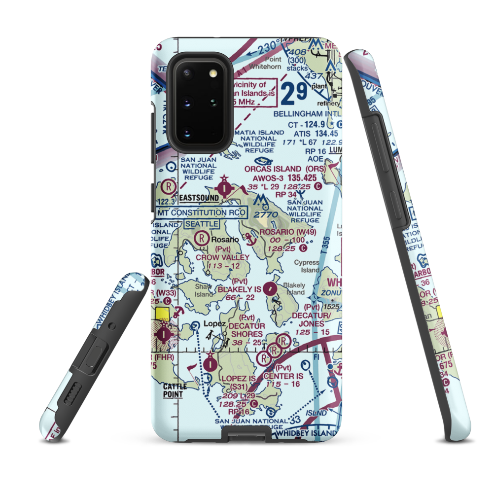 Rosario Seaplane Base (W49) VFR Sectional Samsung Phone Case Samsung Galaxy S20 Plus model shown