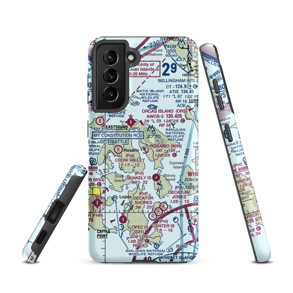 Rosario Seaplane Base (W49) VFR Sectional Samsung Phone Case Samsung Galaxy S21 model shown