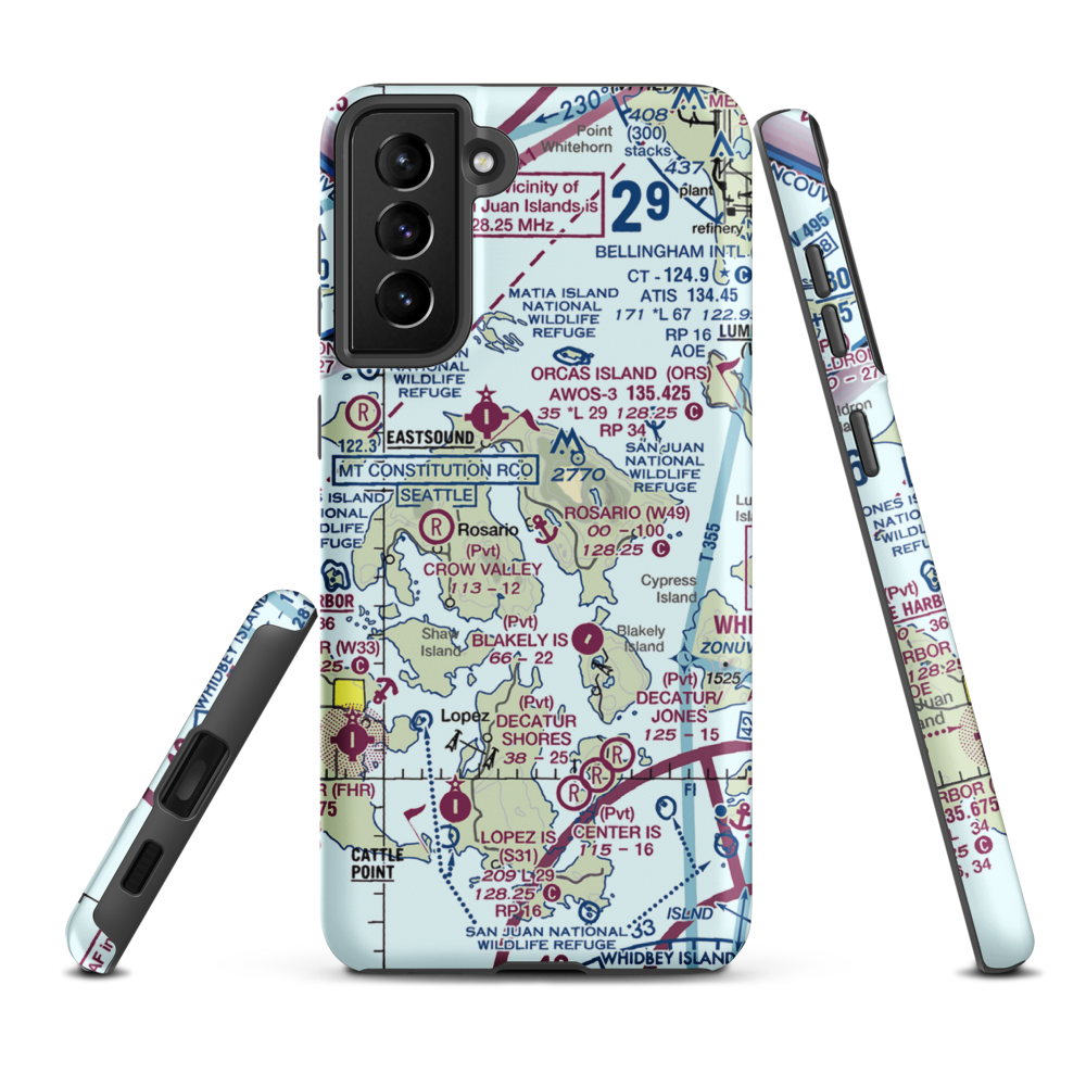 Rosario Seaplane Base (W49) VFR Sectional Samsung Phone Case Samsung Galaxy S21 FE model shown