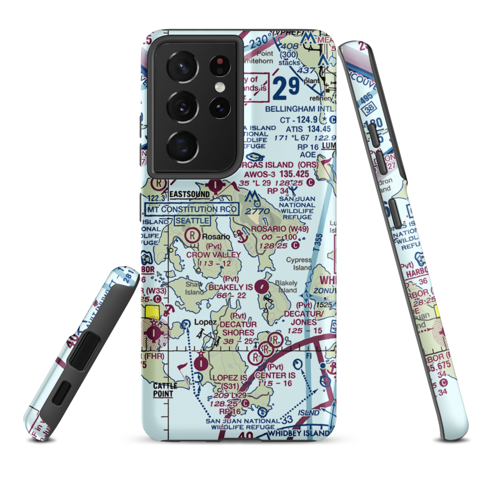 Rosario Seaplane Base (W49) VFR Sectional Samsung Phone Case Samsung Galaxy S21 Plus model shown