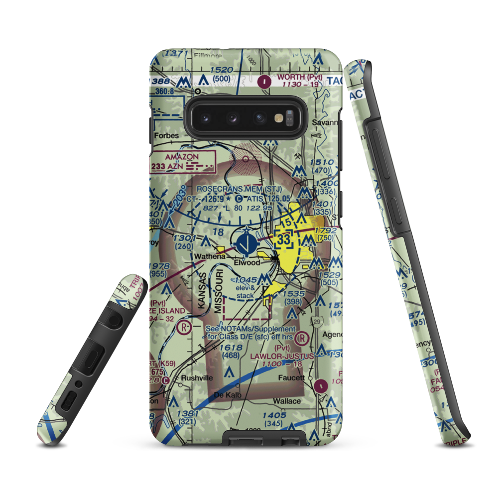 Rosecrans Memorial Airport (STJ) VFR Sectional Samsung Phone Case Samsung Galaxy S10 Plus model shown