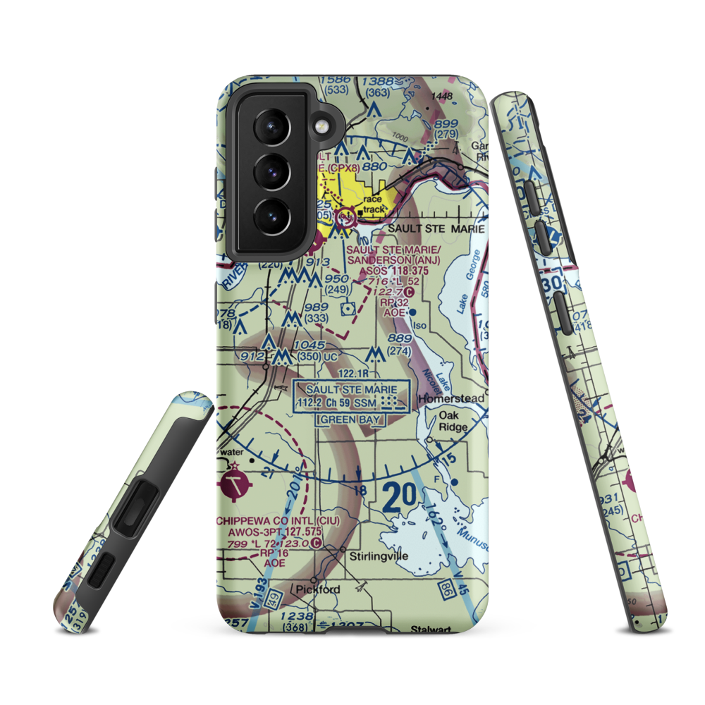 Rosedale Airport (1MI6) VFR Sectional Samsung Phone Case Samsung Galaxy S21 FE model shown