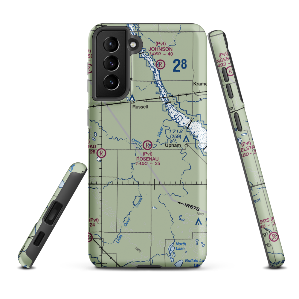 Rosenau Airport (21ND) VFR Sectional Samsung Phone Case Samsung Galaxy S21 Plus model shown