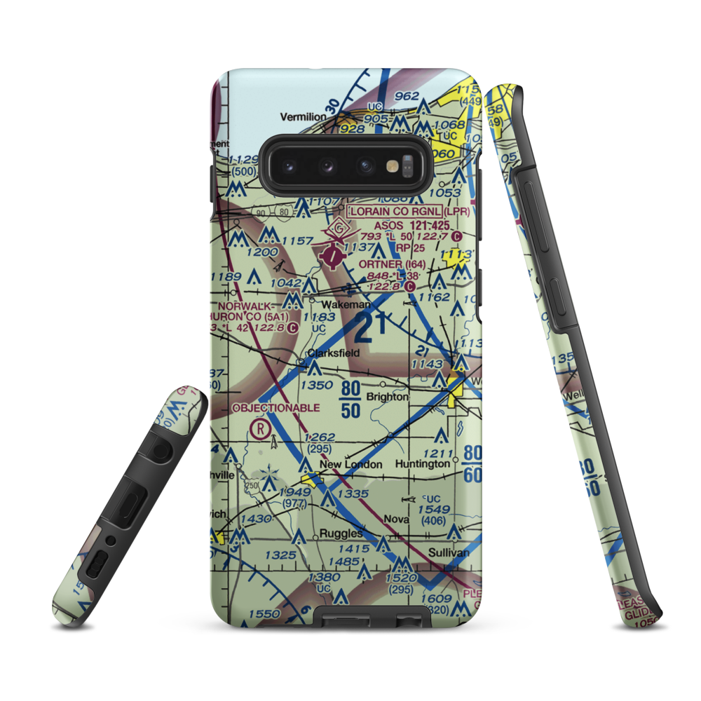 Ross Airport (26OH) VFR Sectional Samsung Phone Case Samsung Galaxy S10 Plus model shown