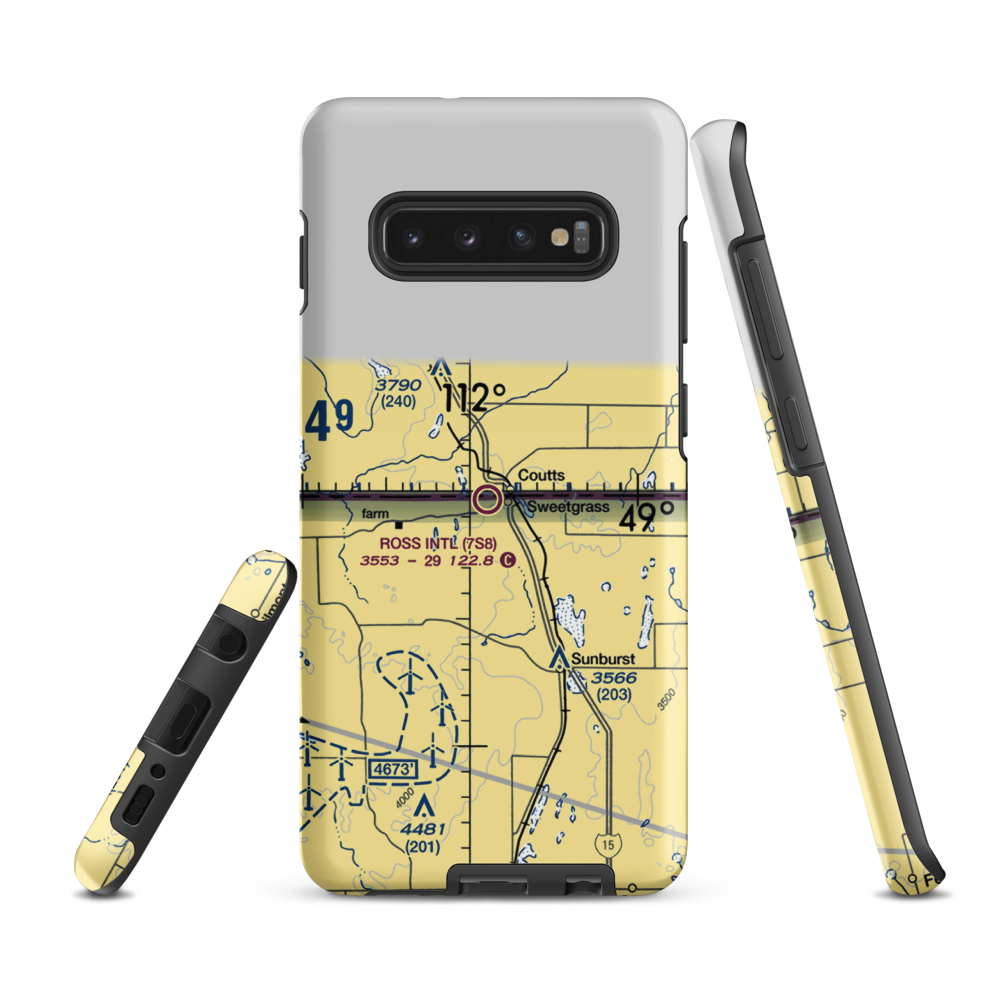 Ross International Airport (7S8) VFR Sectional Samsung Phone Case Samsung Galaxy S10e model shown