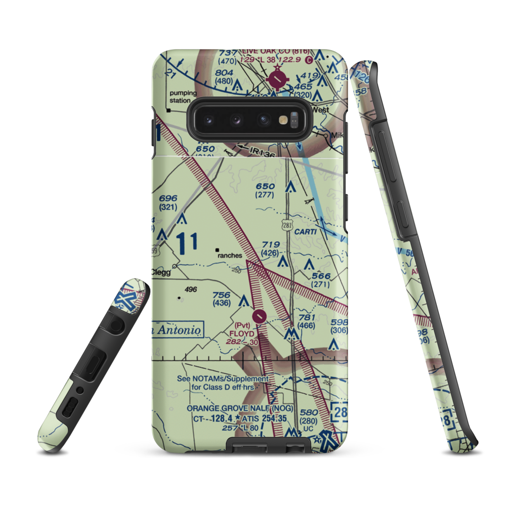 Rossler Ranch Airport (59TS) VFR Sectional Samsung Phone Case Samsung Galaxy S10e model shown
