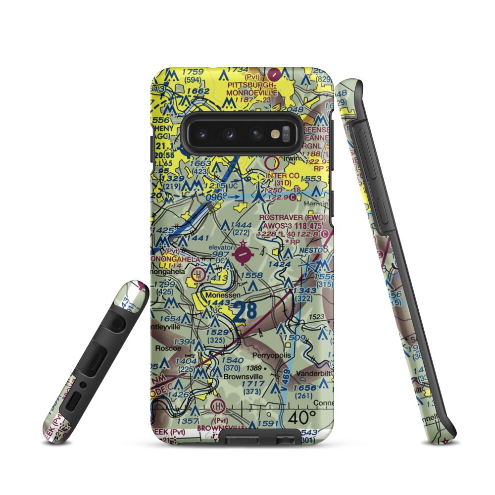 Rostraver Airport (FWQ) VFR Sectional Samsung Phone Case Samsung Galaxy S10 model shown