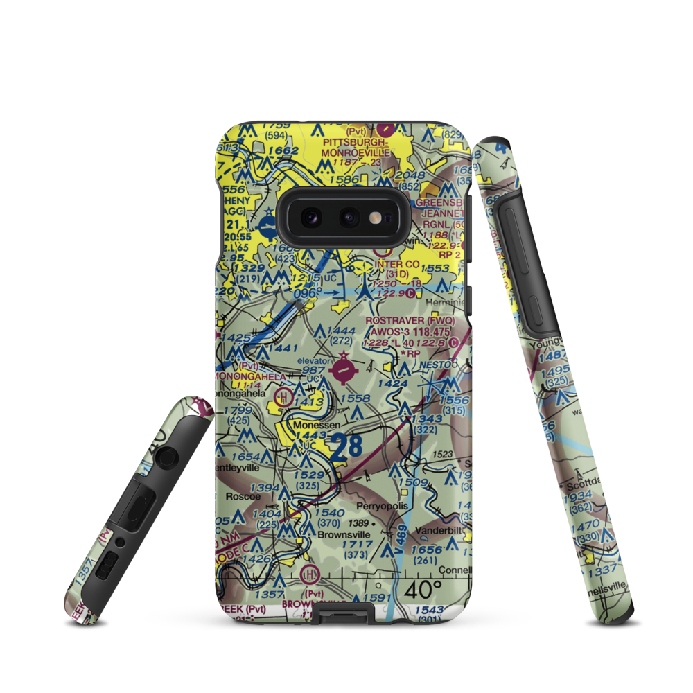 Rostraver Airport (FWQ) VFR Sectional Samsung Phone Case Samsung Galaxy S10 Plus model shown