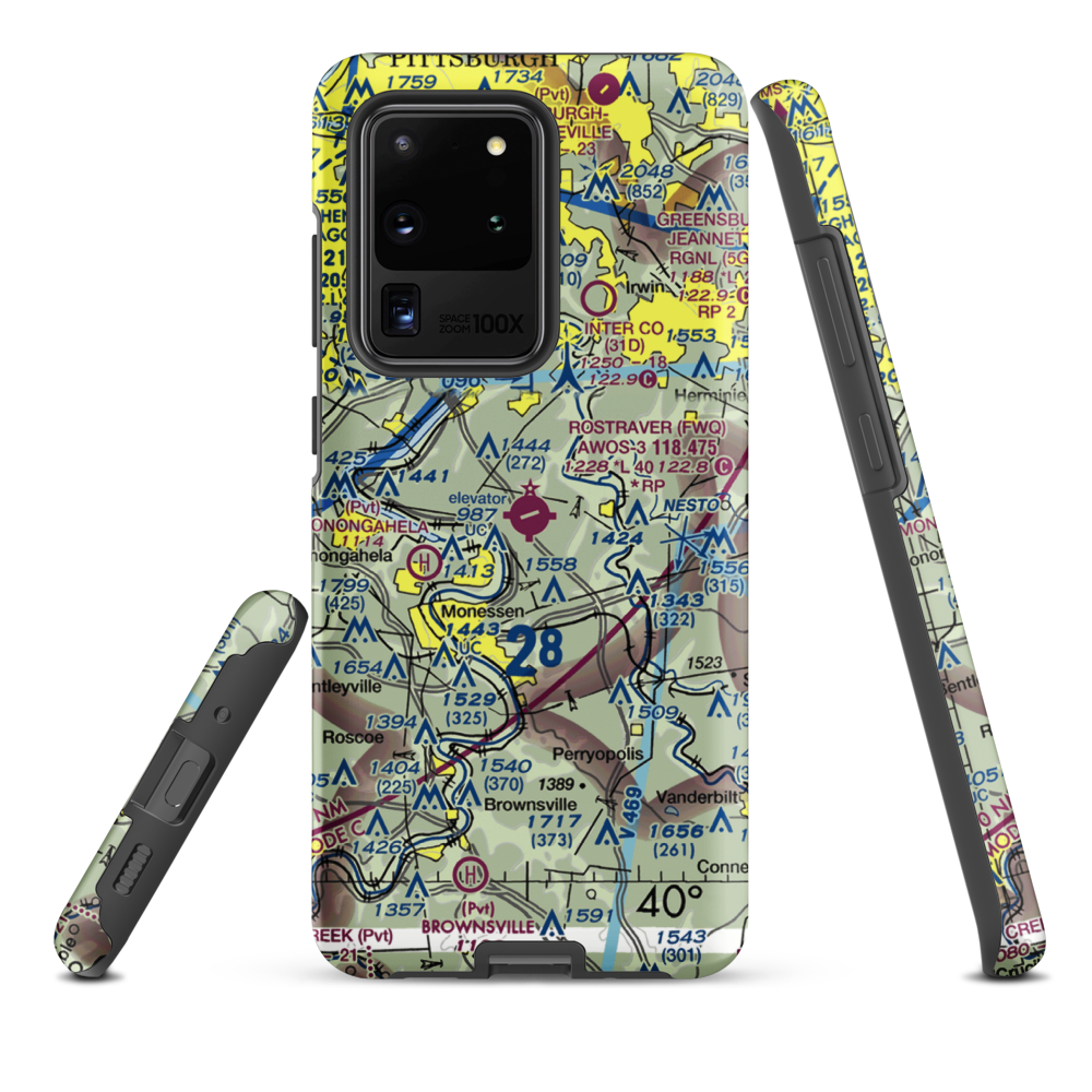 Rostraver Airport (FWQ) VFR Sectional Samsung Phone Case Samsung Galaxy S20 Ultra model shown