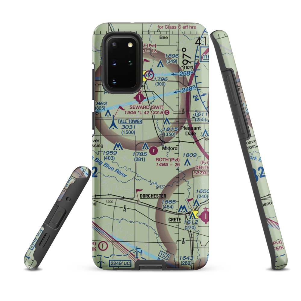 Roth Airport (NE65) VFR Sectional Samsung Phone Case Samsung Galaxy S20 Plus model shown