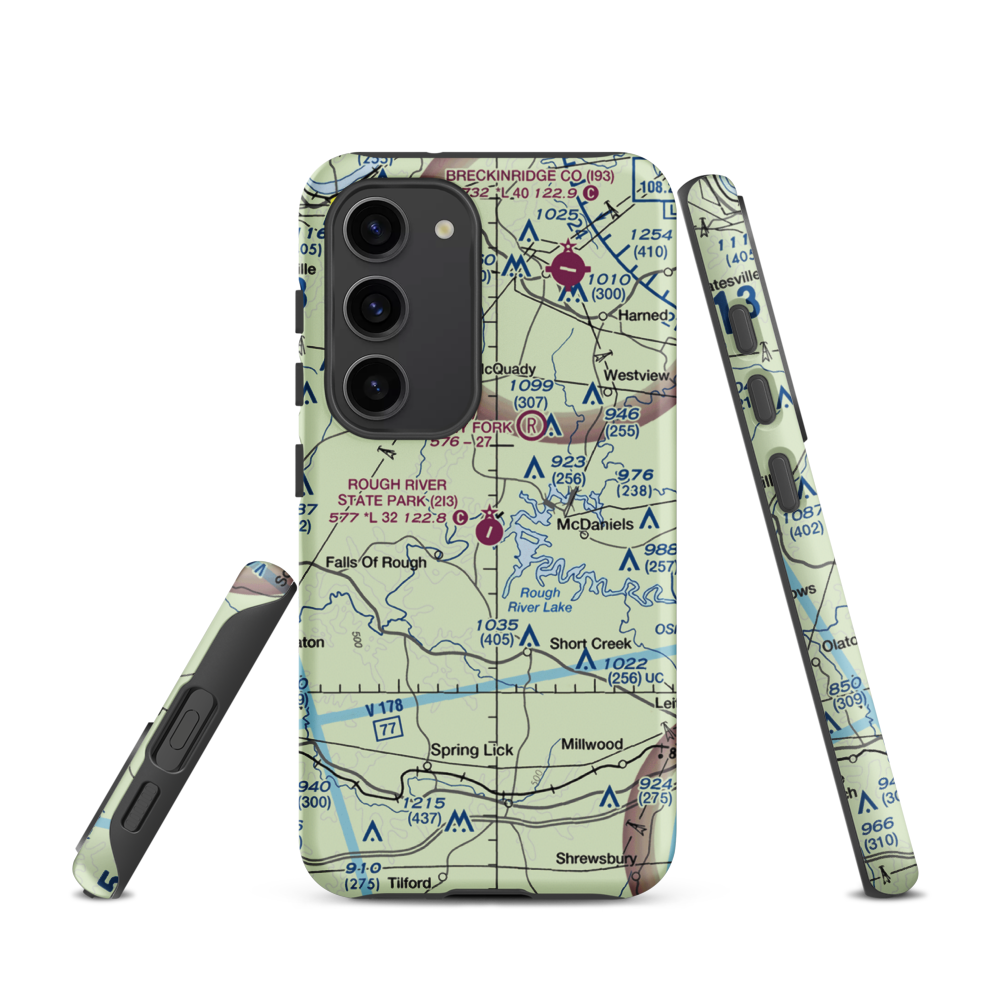 Rough River State Park Airport (2I3) VFR Sectional Samsung Phone Case Samsung Galaxy S23 model shown
