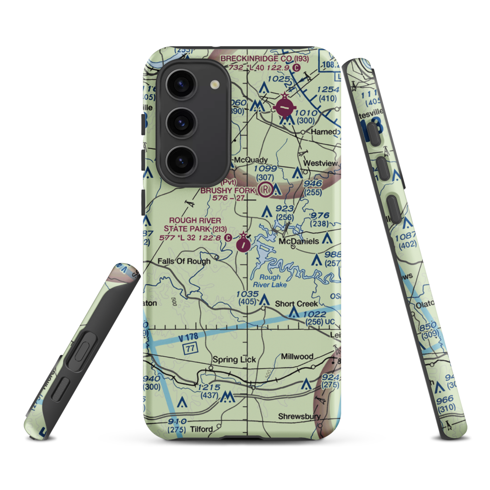 Rough River State Park Airport (2I3) VFR Sectional Samsung Phone Case Samsung Galaxy S23 Plus model shown