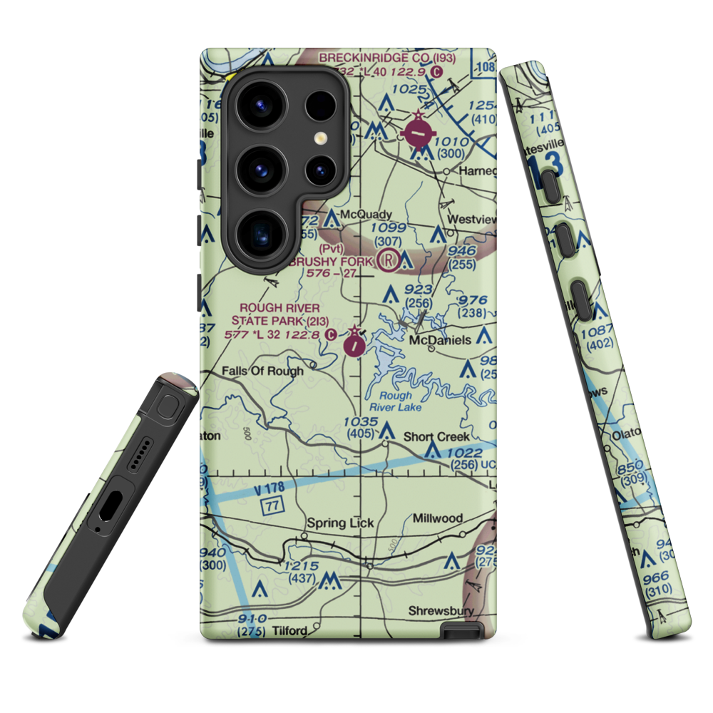 Rough River State Park Airport (2I3) VFR Sectional Samsung Phone Case Samsung Galaxy S24 Ultra model shown