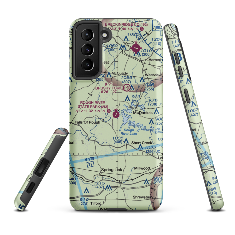 Rough River State Park Airport (2I3) VFR Sectional Samsung Phone Case Samsung Galaxy S21 Plus model shown