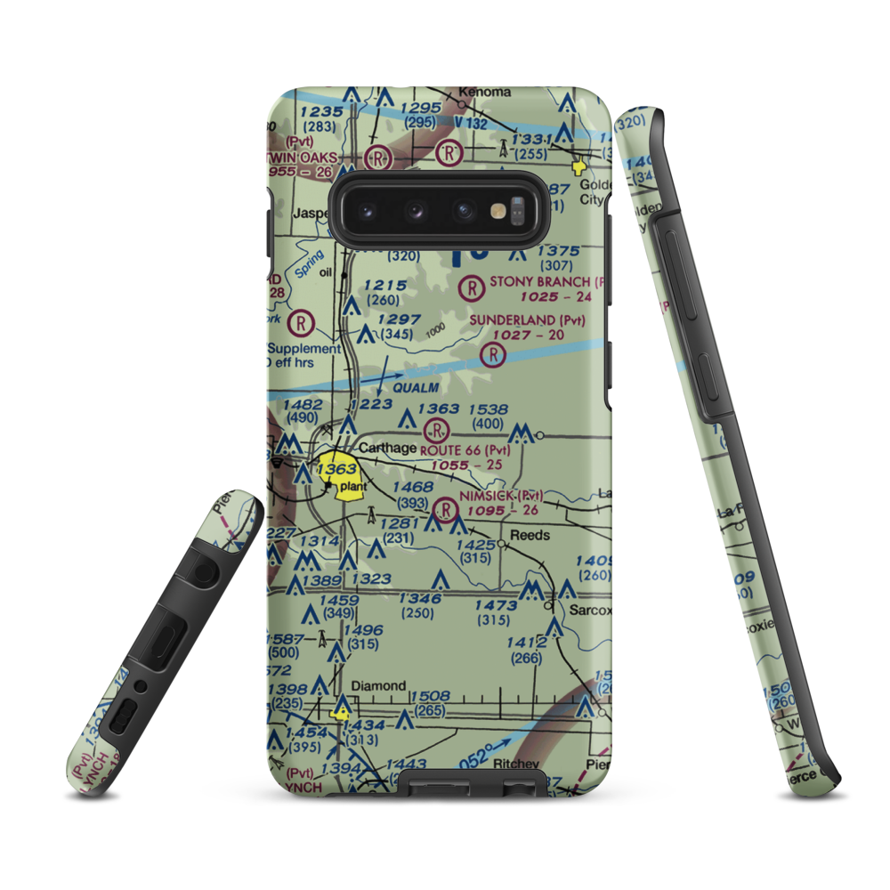 Route 66 Airfield (27MO) VFR Sectional Samsung Phone Case Samsung Galaxy S10 Plus model shown