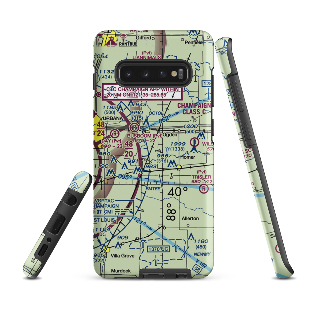 Routh Airport (9IL2) VFR Sectional Samsung Phone Case Samsung Galaxy S10 Plus model shown