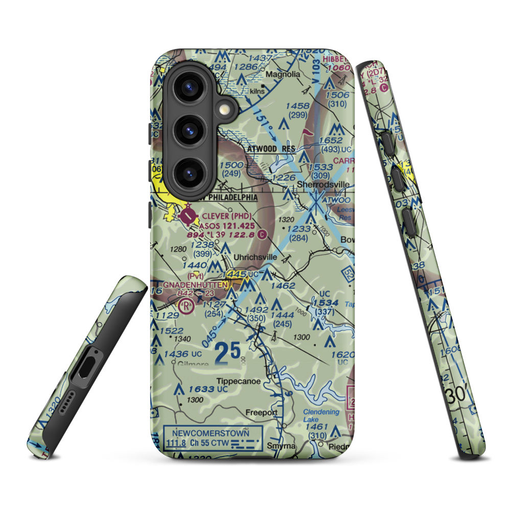 Roxford Airport (OA14) VFR Sectional Samsung Phone Case Samsung Galaxy S24 Plus model shown