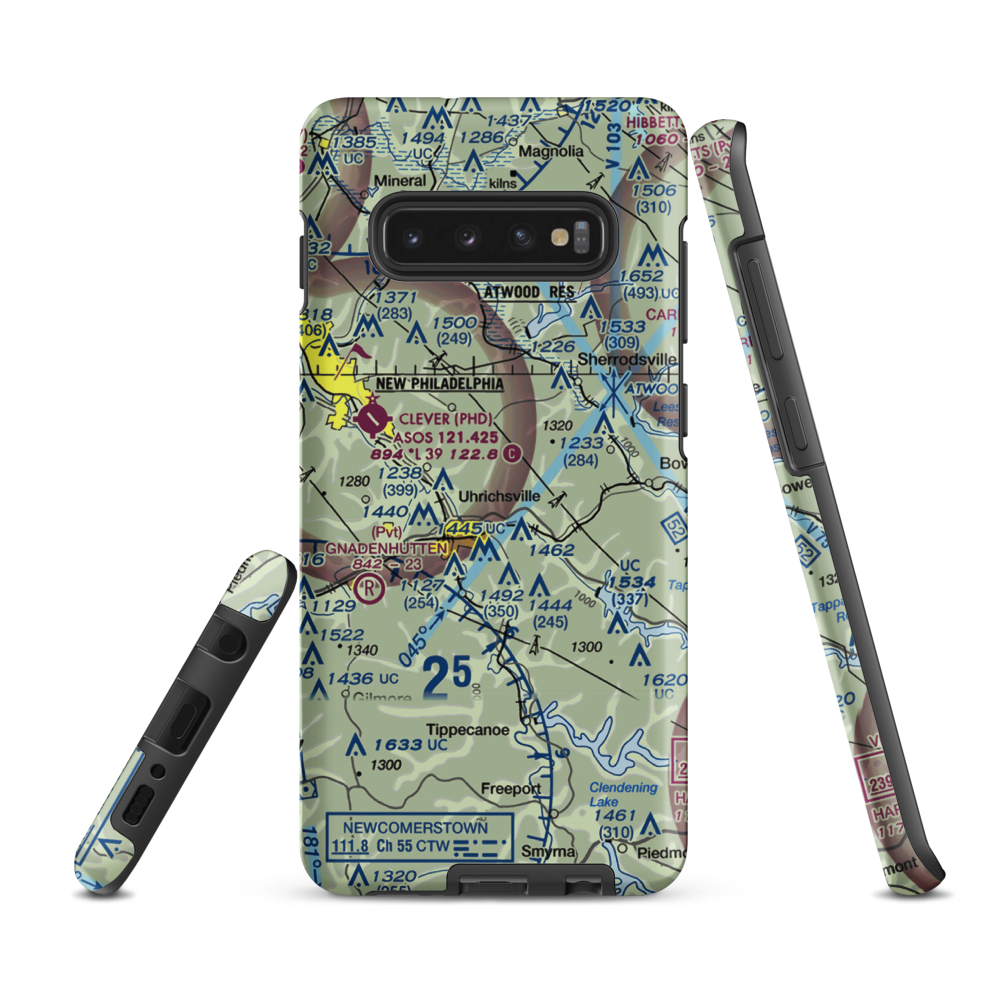 Roxford Airport (OA14) VFR Sectional Samsung Phone Case Samsung Galaxy S10 Plus model shown