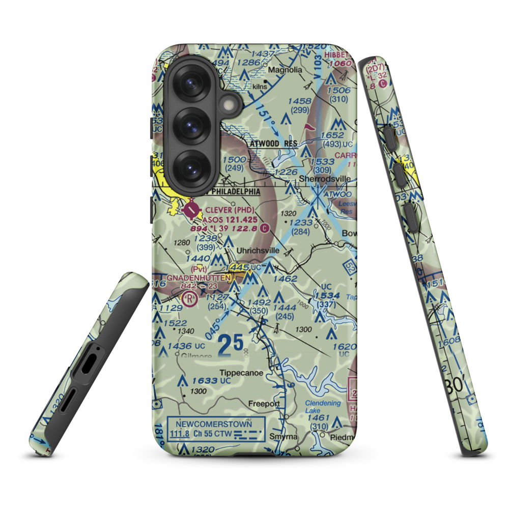 Roxford Airport (OA14) VFR Sectional Samsung Phone Case Samsung Galaxy S25 Plus model shown