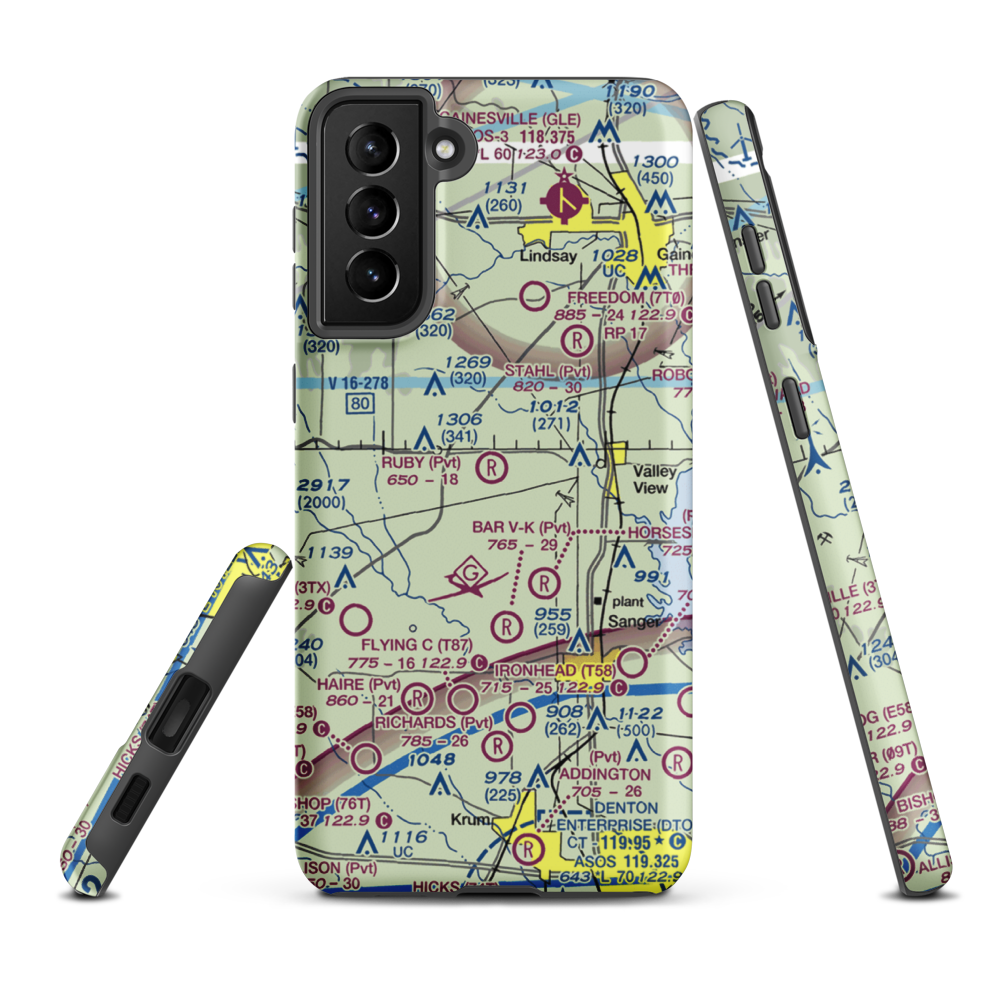 Ruby Field (TX39) VFR Sectional Samsung Phone Case Samsung Galaxy S21 Plus model shown