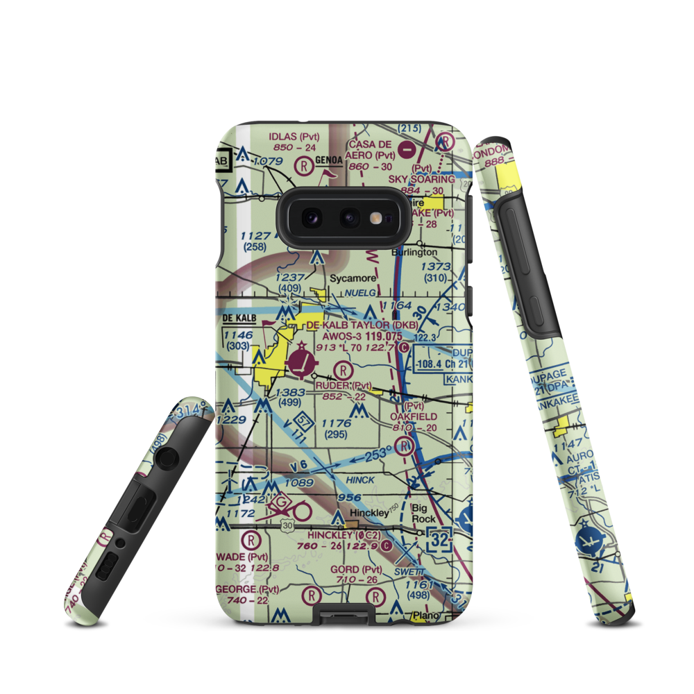 Ruder Airport (59IL) VFR Sectional Samsung Phone Case Samsung Galaxy S10e model shown