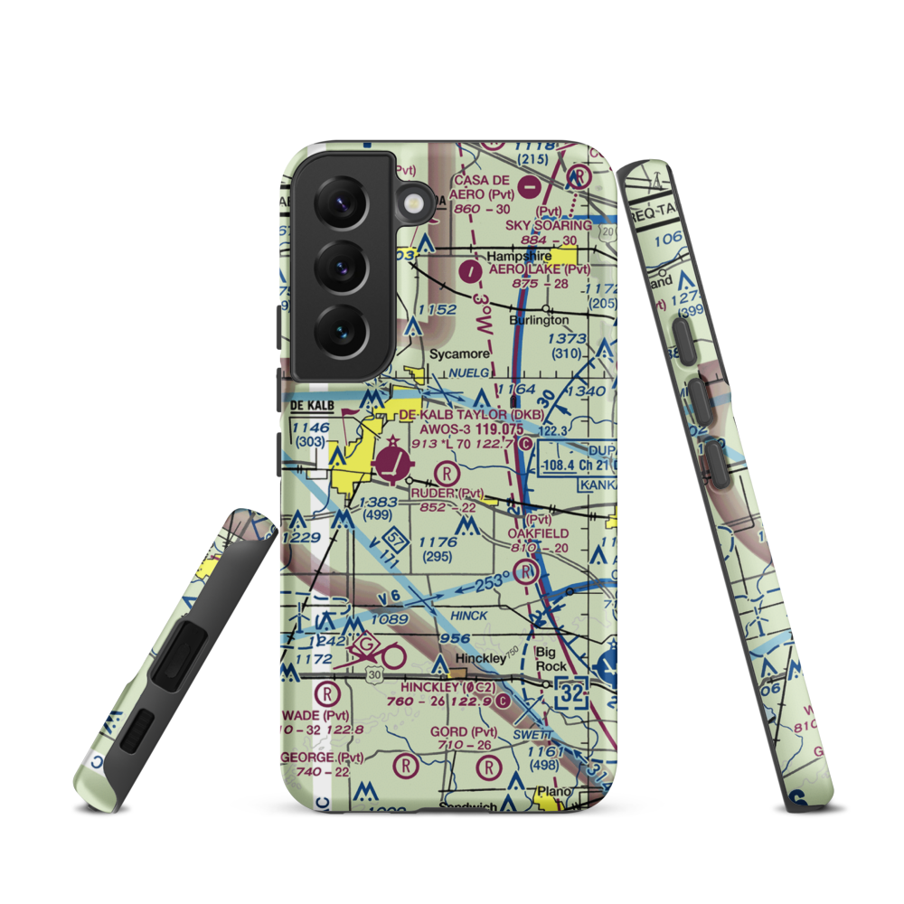 Ruder Airport (59IL) VFR Sectional Samsung Phone Case Samsung Galaxy S22 model shown