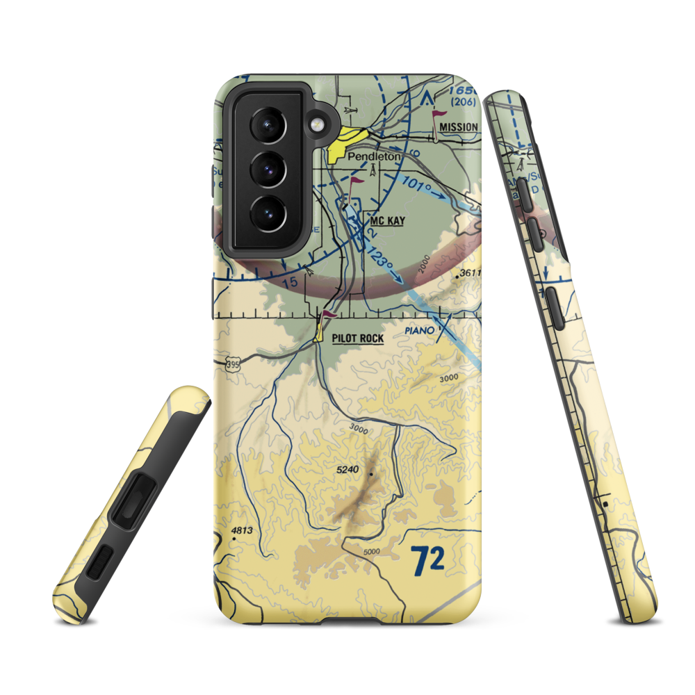 Rugg Ranches Airport (45OG) VFR Sectional Samsung Phone Case Samsung Galaxy S21 FE model shown