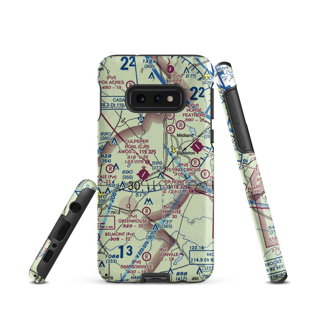 Rular Airport (VG07) VFR Sectional Samsung Phone Case Samsung Galaxy S10 Plus model shown