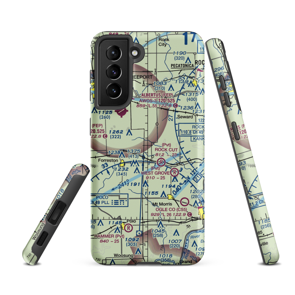 Rummel Restricted Landing Area (6IL3) VFR Sectional Samsung Phone Case Samsung Galaxy S21 FE model shown
