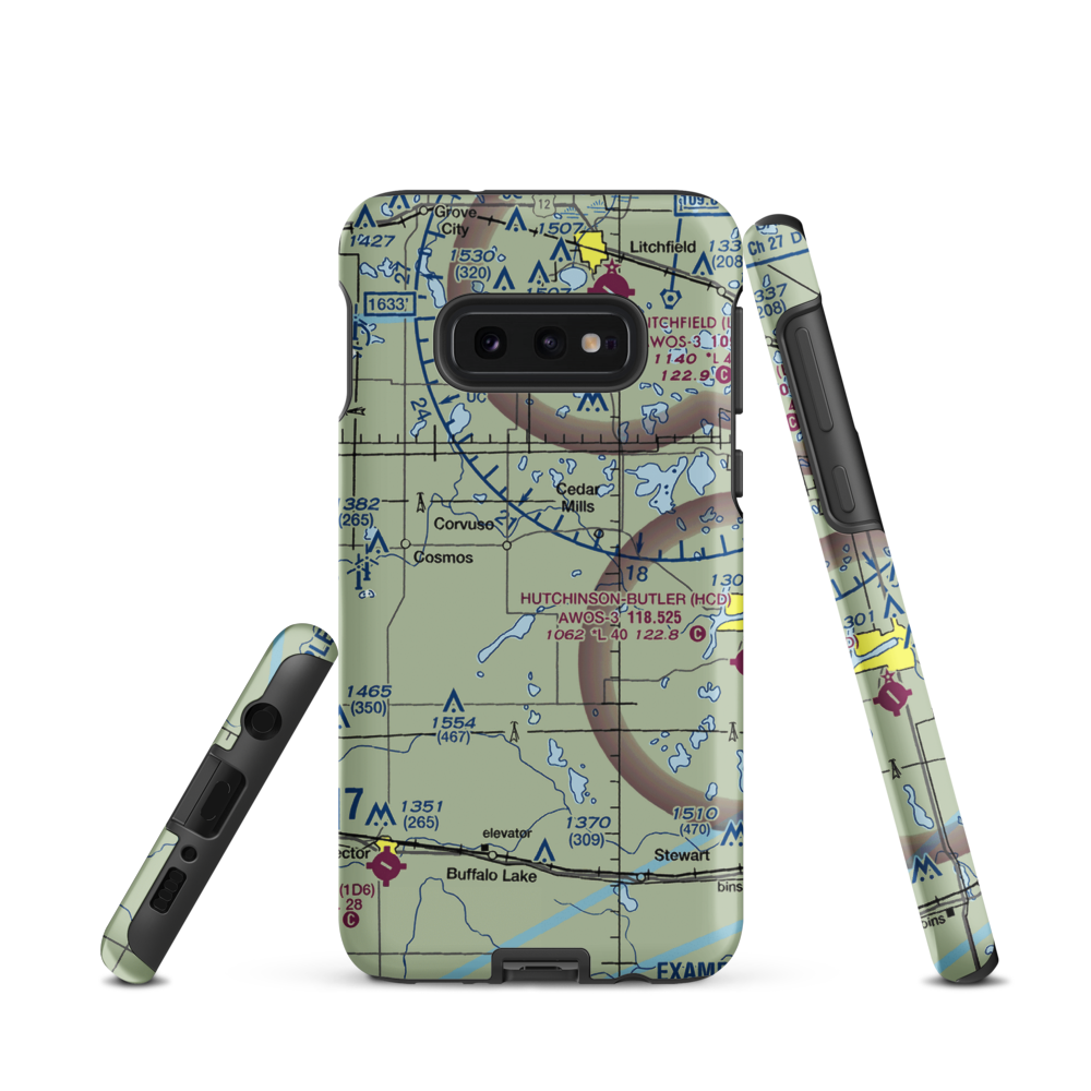 Runke's Field (MN20) VFR Sectional Samsung Phone Case Samsung Galaxy S10 Plus model shown
